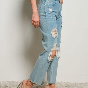 Distressed Light Blue Women's Jeans